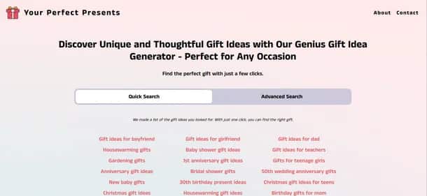 Your Perfect Presents - Tool preview