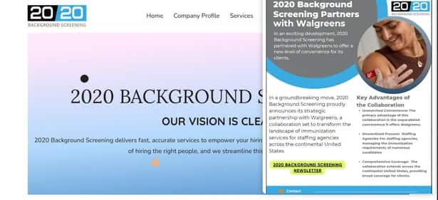 2020 Background Screening - Tool preview