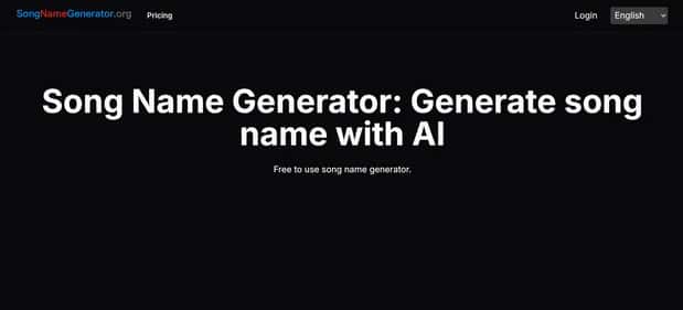 Free AI Song Name Generator - Tool preview