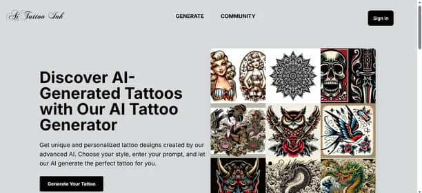 AI Tattoo Generator - Tool preview