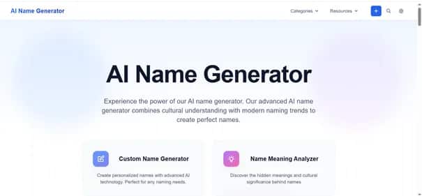 AI Name Generator - Tool preview