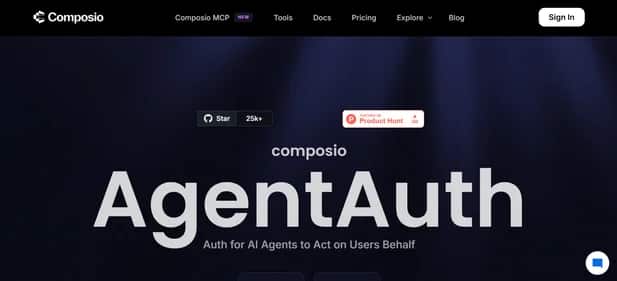Composio AgentAuth - Tool preview