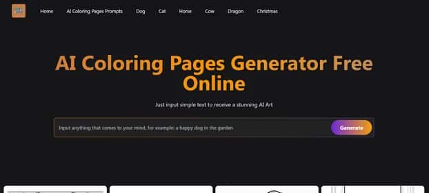 AI Coloring Pages Generator - Tool preview