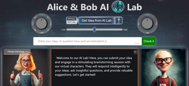 Alice and Bob AI Laboratory - Tool preview