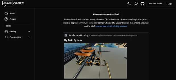 Answer Overflow - Tool preview