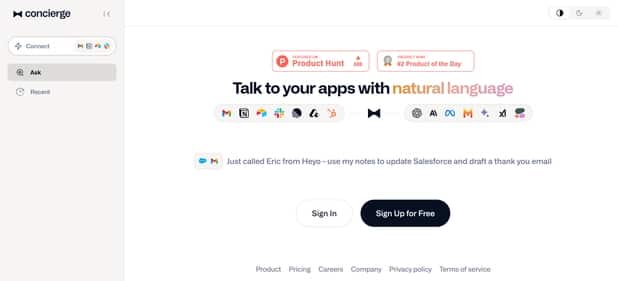 Concierge.ai - Tool preview