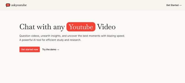 Ask Youtube - Tool preview