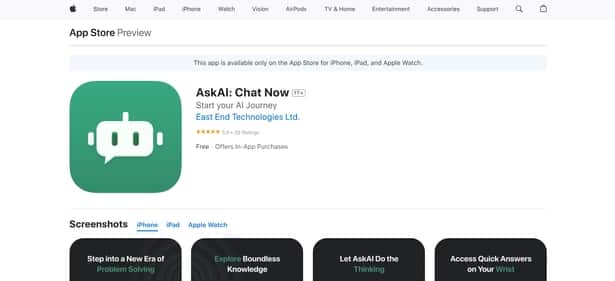 AskAI: Chat Now - Tool preview