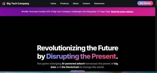 Big Tech Company - Tool preview