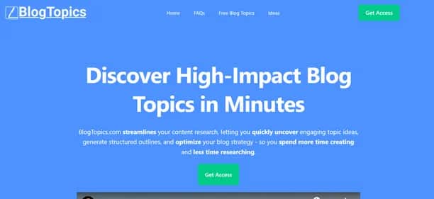 BlogTopics - Tool preview