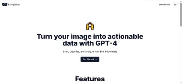 Bringtable - Tool preview