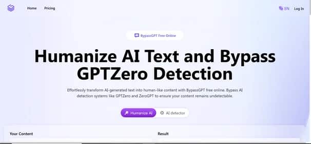 BypassGPT - Tool preview