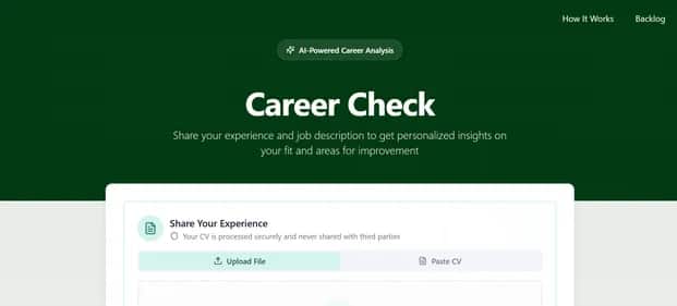CareerCheck - Tool preview