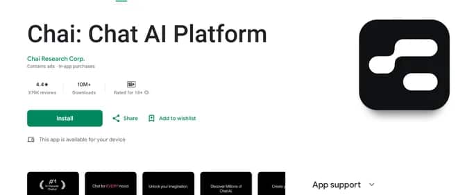 Chai: Chat AI Platform - Tool preview
