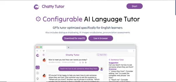 Chatty Tutor - Tool preview