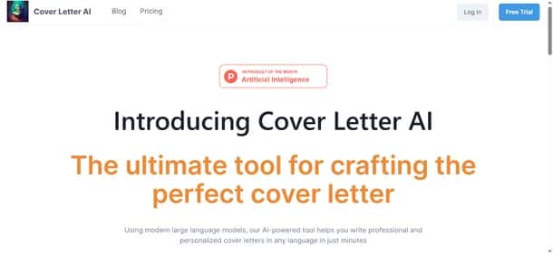 Cover Letter AI - Tool preview