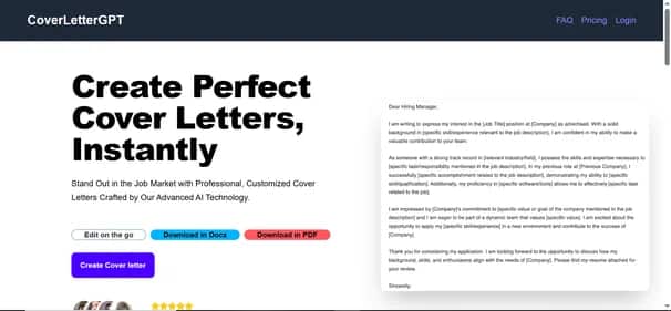 CoverLetterGPT - Tool preview