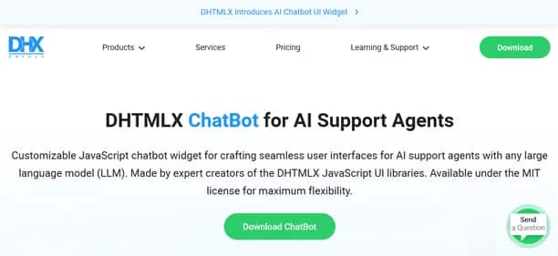 DHTMLX Chatbot - Tool preview