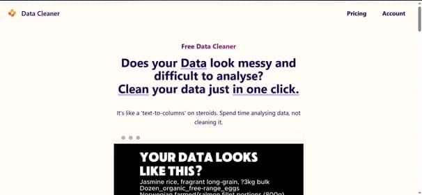 Data Cleaner - Tool preview