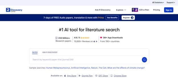 Researcher Discovery - Tool preview
