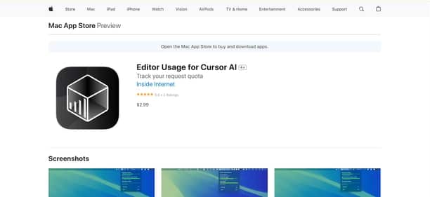 Editor Usage for Cursor AI - Tool preview