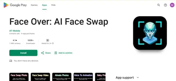 Face Over Ai Face Swap - Tool preview