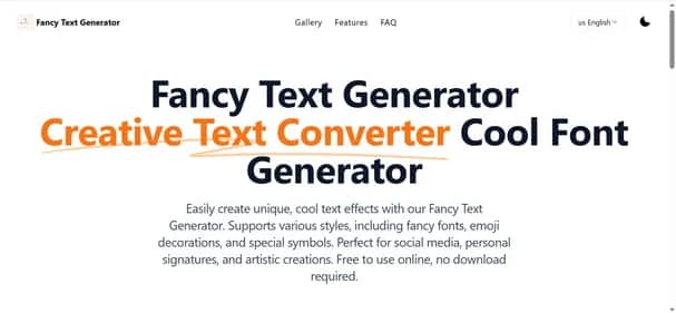 Fancy Text Generator - Tool preview