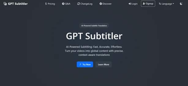 GPT Subtitler - Tool preview