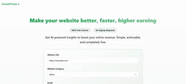 GrowthTrack AI - Tool preview