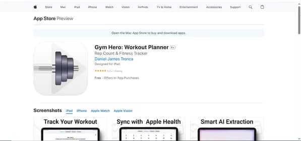 Gym Hero Workout Planner - Tool preview
