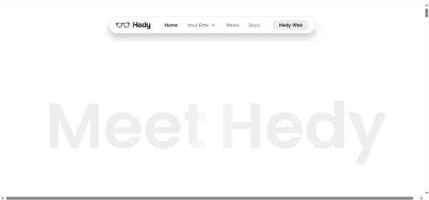 Hedy AI Meeting Coach - Tool preview