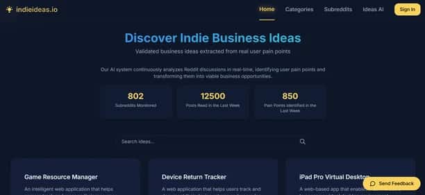 Indie Ideas - Tool preview
