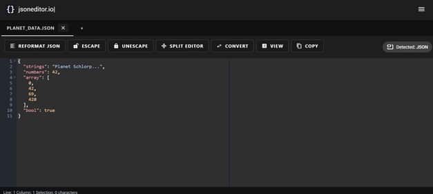 JSON Editor Online - Tool preview