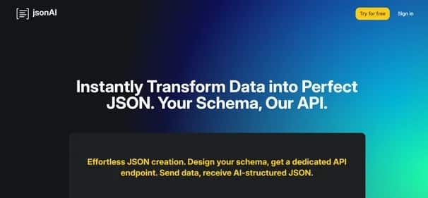 JSON AI - Tool preview