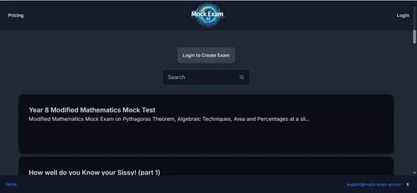 Mock Exam AI - Tool preview