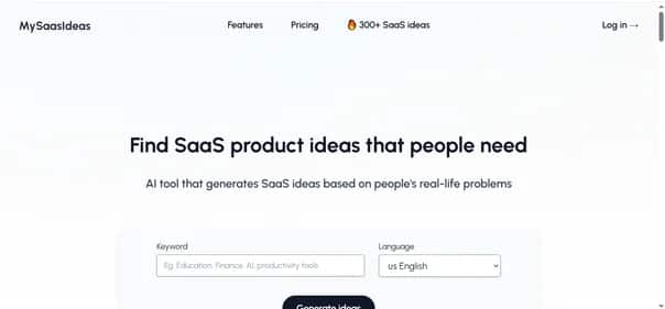 MySaaSIdeas - Tool preview