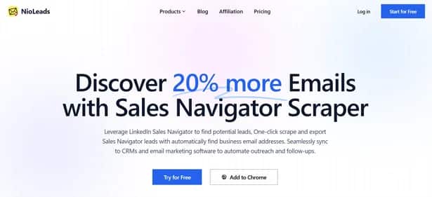 NioLeads Sales Navigator Scraper - Tool preview