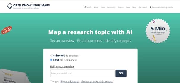 Open Knowledge Maps - Tool preview