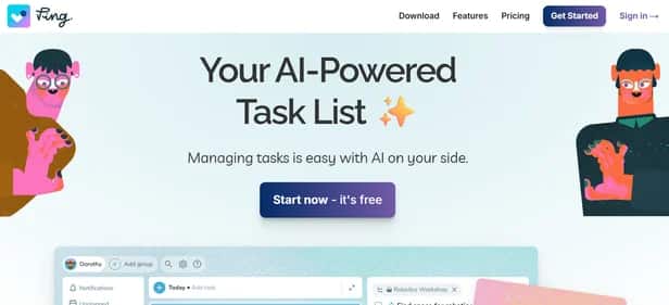 Ping Ai Powered To Do List - Tool preview