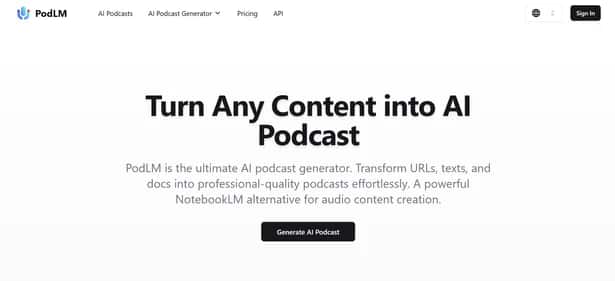 PodLM - Tool preview