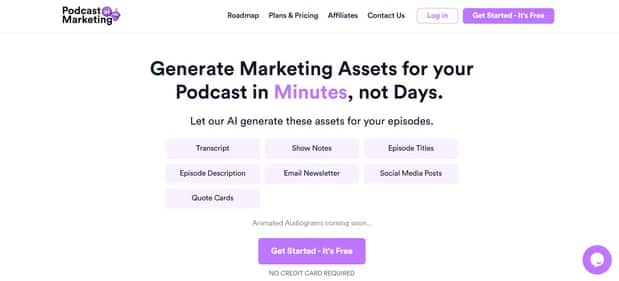 Podcast Marketing AI - Tool preview