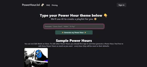 PowerHour.lol - Tool preview