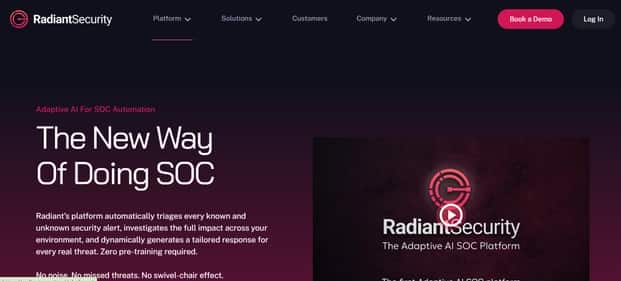 Radiant AI SOC Platform - Tool preview