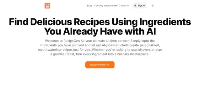 RecipeGen AI - Tool preview