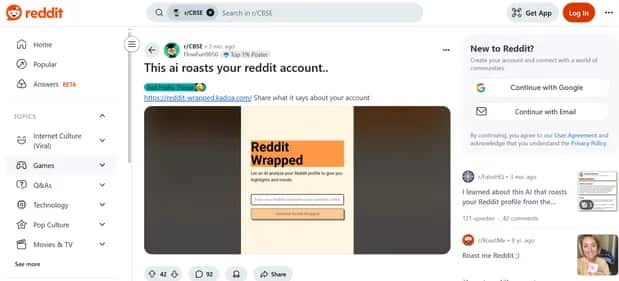 Reddit - Tool preview