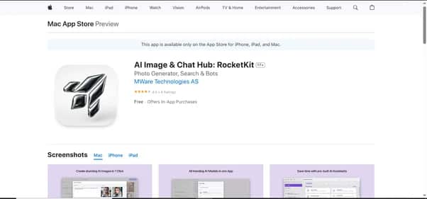 AI Image & Chat Hub: RocketKit App - Tool preview