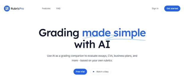 RubricPro - Tool preview