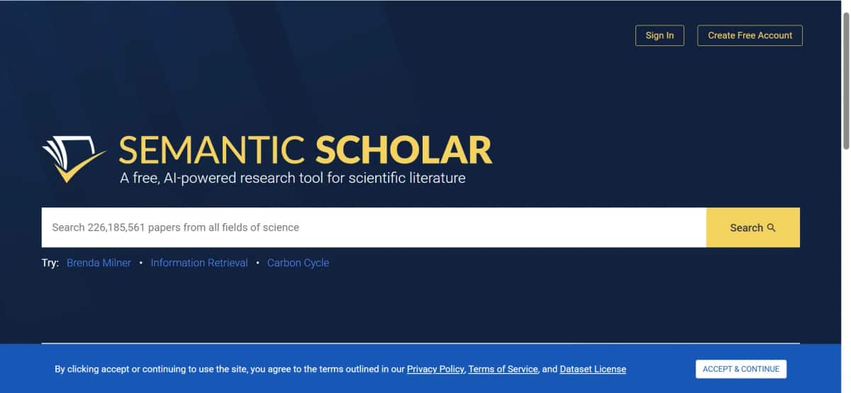 Semantic Scholar - Tool preview