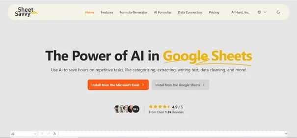 SheetSavvy AI - Tool preview
