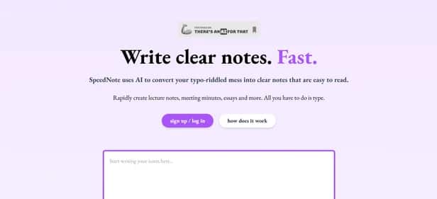 SpeedNote AI - Tool preview